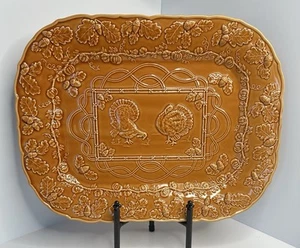 Plato para servir pavo de acción de gracias mayólica Bordallo Pinheiro Portugal 18" - Imagen 1 de 8