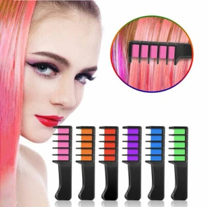 10 Colour Hair Comb Kit Temporary Washable Dye Brush Kids Boys Girls Party Au - Picture 1 of 12