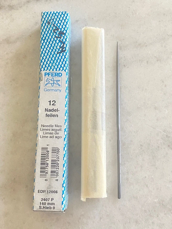 1 new PFERD 5-1/2" Swiss Pattern Needle File, Three Square, Cut 0, EDP# 12008 - Image 1 of 3