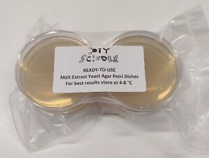 12 x Malt Extract Yeast Agar (MEYA) Petri Dishes (vacuum sealed & ready to use)
