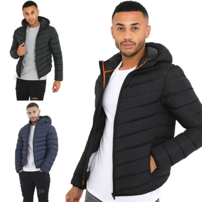 Mens Brave Soul Grant Padded Hooded Puffer Jacket with Elasticated Trims - Image 1 of 3