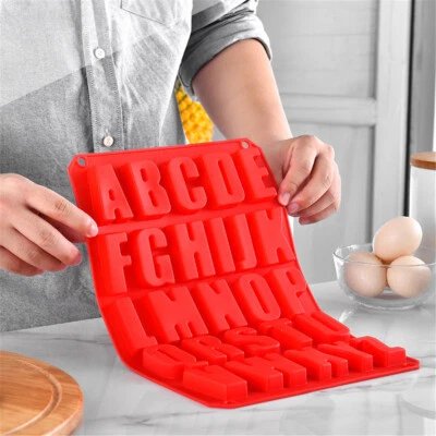 Silicone Large Alphabet Ice Chocolate Letter Mould Stencil Cake Baking Mold - Image 1 of 4
