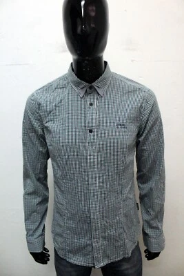 Guess Camicia Uomo Taglia L Chemise Shirt Multicolore In Cotone Manica Lunga - Immagine 1 di 4