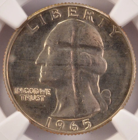 1965 25c SMS Washington Quarter Struck Thru String NGC MS65 Cover