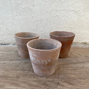 Vintage French Lot of 3 Terracotta Pots Planter Flowers 2504251 - Picture 1 of 3