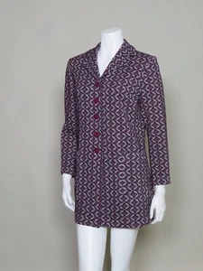 International Boutique 1960s Psychedelic Retro Mod Wool Blend Jacket - Picture 1 of 10