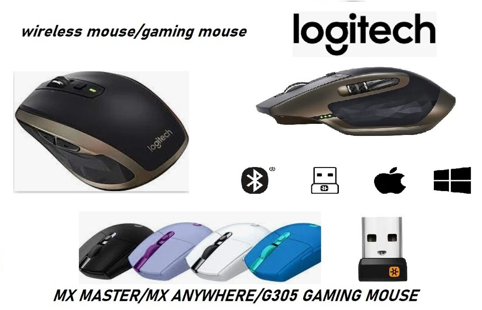 Logitech Wireless Bluetooth Mouse MX Master/Anywhere 2/G305 Lightspeed Gaming - Image 1 of 1