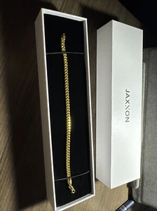 Cuban Gold Chain Bracelet Jaxxon Never Worn Men’s Jewelry 14k Gold Plated  - Picture 1 of 2