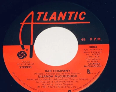 Ullanda McCullough Bad Company / It’s You 45 Rpm 1971 Vinyl 232C26 Foto 1 de 4