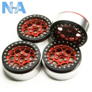 Juego de 2 ruedas de coche radiocontrol Beadlock de aleación de aluminio negro rojo plateado de 2,2" (1Pr) - Imagen 1 de 8