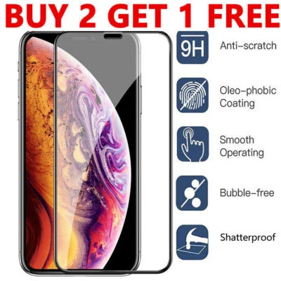 Tempered Glass Screen Protector Arc For iPhone 13 12 11 Pro X XR XS Max Mini - Image 1 of 4