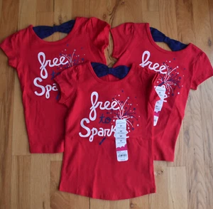 NWT SET-of-3 TRIPLETS Jumping Beans Free to Sparkle fireworks red top blouses 2T - Bild 1 von 4