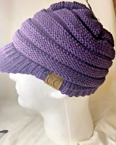 CC Exclusive Beanie Brim Knitted Hat Colors: Brown, Cream, Gold, Plum, Black NWT - Picture 1 of 8