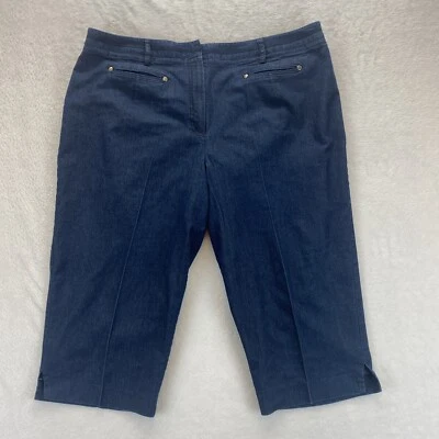 Pantalones de mezclilla elásticos cómodos Larry Levine Capris tiro alto talla 22W Foto 1 de 4
