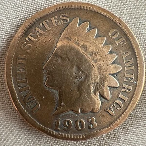 Moneda de un centavo cabeza india 1903 - Imagen 1 de 4