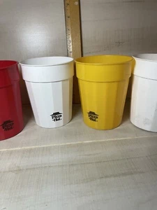 3 Pizza Hut Plastic Cups Yellow Red White Packer Plastics Logo - Picture 1 of 8