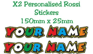 Custom Personalised "THE DOCTOR" Rossi Text Decals Stickers - Your Name  - Picture 1 of 8