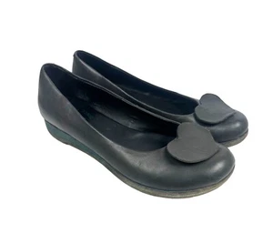 Korks by Kork-Ease Womens Cruz Leather Heart Ballet Flats Black Size 8/39 - Picture 1 of 10