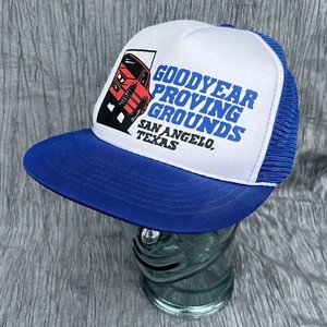 Vtg 80’s Goodyear Proving Grounds San Angelo Texas OSFM Foam & mesh Trucker Hat - Picture 1 of 6