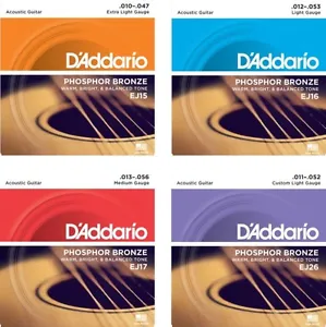 D'Addario EJ Phosphor Bronze Acoustic Guitar Strings - EJ15  EJ16  EJ17  EJ26 - Picture 1 of 5