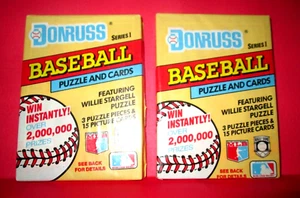 TWO Early SEALED PACKS Baseball Cards 1991 Donruss Series 1 & Puzzle Features - Picture 1 of 2