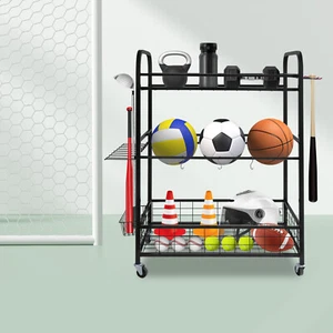 Rolling Ball Storage Rack, Sports Equipment Organizer, Basketball Storage Rack - Picture 1 of 19