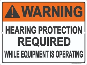 Señal de funcionamiento de equipo de protección auditiva de advertencia de metal hecha en EE. UU. - Imagen 1 de 3