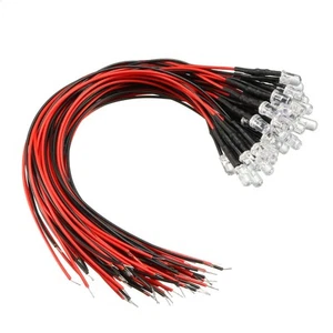 35Pcs 5mm Pre-Wired Diffused LED Diodes Light 20mA DC 9-12V White - Picture 1 of 5