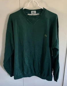 Vintage Izod Lacoste Men’s Green Crewneck Sweatshirt Size Large Pullover Sweater - Picture 1 of 12