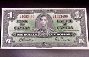 1937 Canada 1 Dollar Banknote Bordon/Towers - Series G/M - BEAUTIFUL Condition* - Picture 1 of 2