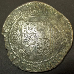 Shipwreck salvage COA! 1634-39 AD DUTCH COLONIAL SILVER EAGLE DOLLAR! City Emden - Picture 1 of 3