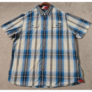 North Face Hemd Herren Gr. 2XL XXL Kurzarm Taschen Knopfleiste kariert Wandern - Bild 1 von 6