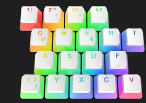 SPC Gear KC105 Pudding Keycap Set DE 105 Tasten Double Shot PBT Onyx White RGB - Bild 1 von 6