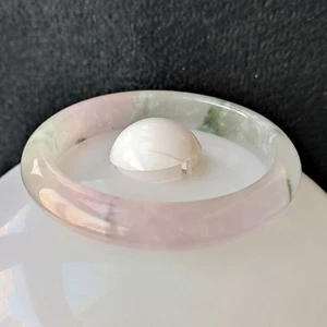 Zertifiziert Lavendel Grün 54mm Natürliche Burma Jade Jadeit Armreif Armband 4704 - Bild 1 von 10