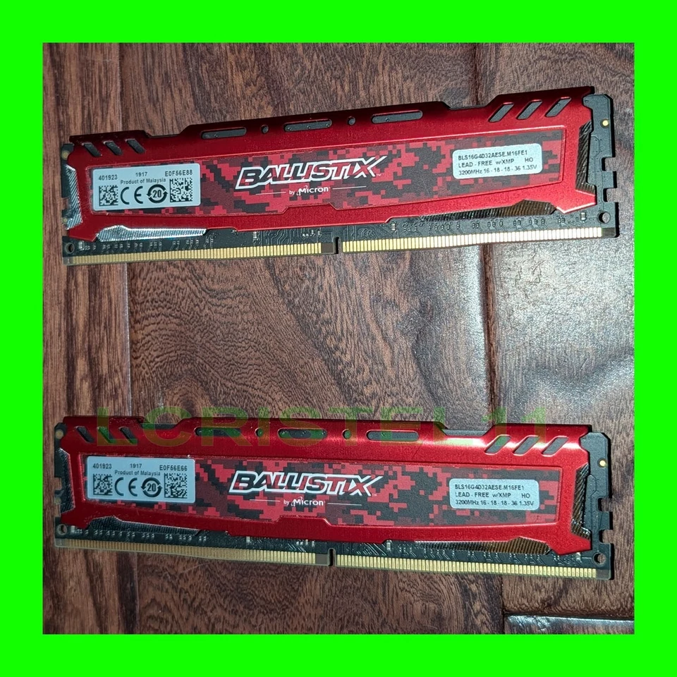 CRUCIAL BALLISTIX SPORT 32GB (16GB x 2) DDR4-3200 CL16 - Desktop PC Memory - Image 1 of 1