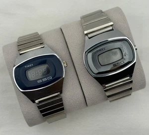 Pair of 1976 Vintage Timex SSQ Men's Watches - Parts - Untested - Cleaned - Picture 1 of 21