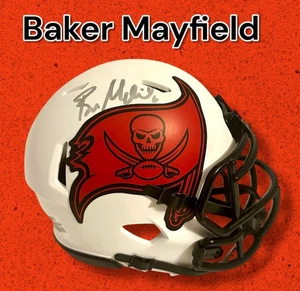 BAKER MAYFIELD AUTOGRAPHED SIGNED TAMPA BAY BUCCANEERS MINI HELMET wAP/HOLO/COA - Picture 1 of 7