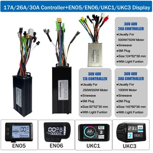 EBike 36V/48V 17A/26A/30A Controller+EN06/UKC1 Display Kit for 250W-1000W Motor - Picture 1 of 37