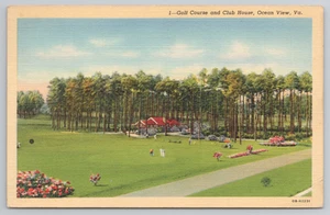 Golf Course and Club House, Ocean View, Norfolk, Virginia Postcard VA 1940's - Picture 1 of 5