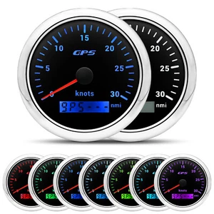 85mm Black GPS Speedometer Odometer 0-30 Knots Gauge for Marine Boat Car Truck - Picture 1 of 14