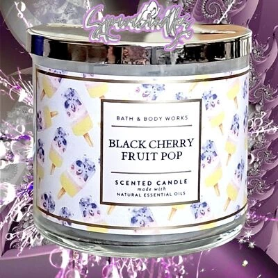 Bath & Body Works Black Cherry Fruit Pop 3 фитиля свечи - эфирные масла 14,5 унц - Изображение 1 из 4