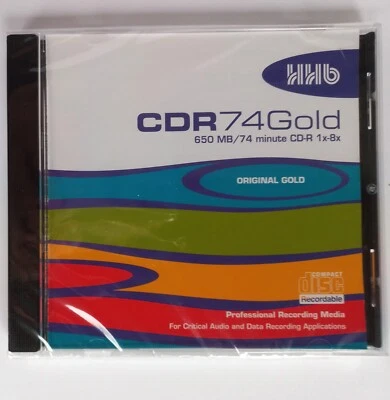 HHB CDR74Gold 650MB 74min Rohling professionell Audio 1x-8x beschreibbar NEU - Bild 1 von 2