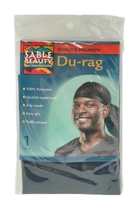 Silky Solid Black Durags Do-Rag Wave Cap Headwrap HeadWear Head Wrap Do Rag - Picture 1 of 2