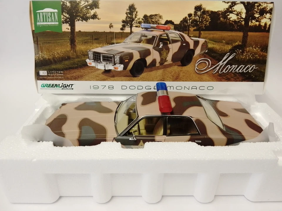 GREENLIGHT 19117 DODGE - MONACO HAZZARD POLICE HAZZARD COUNTY 1978 - CAMOUFLAGE