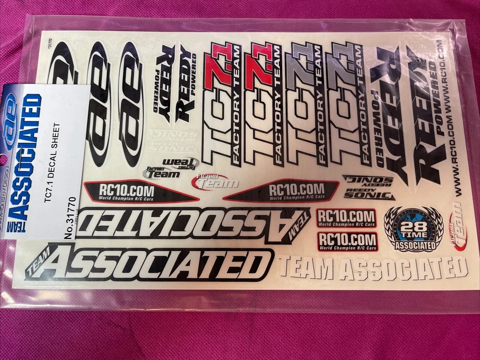 Team Associated TC7.1 RC Sponsor Decals- AE-REEDY-Stickers USA Shipped - Image 1 of 2