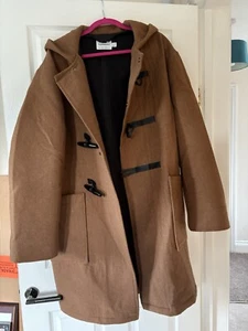 Topman Mens Wool Winter Hooded Coat Jacket - Brown - Size Large - RRP £120 - Picture 1 of 5