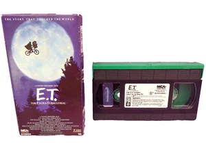 E.T. The Extra Terrestrial 1988 VHS Green Tab Black Tape Edition MCA Video Hi Fi - Imagen 1 de 12
