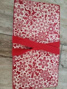 Hallmark Snowflake Plate Red & White Rectangular Christmas 10” Trinket Tray Dish - Picture 1 of 3
