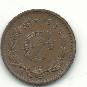 HIGH GRADE AU 1939 M MEXICAN 1 ONE CENTAVO COIN-JAN362 - Picture 1 of 1
