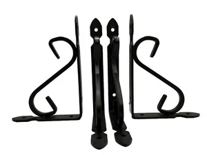 4rer Set Regalträger/Vintage 16,5x11,5cm/Alu/Regalwinkel/dunkles Grau/B-Ware/006 - Bild 1 von 4